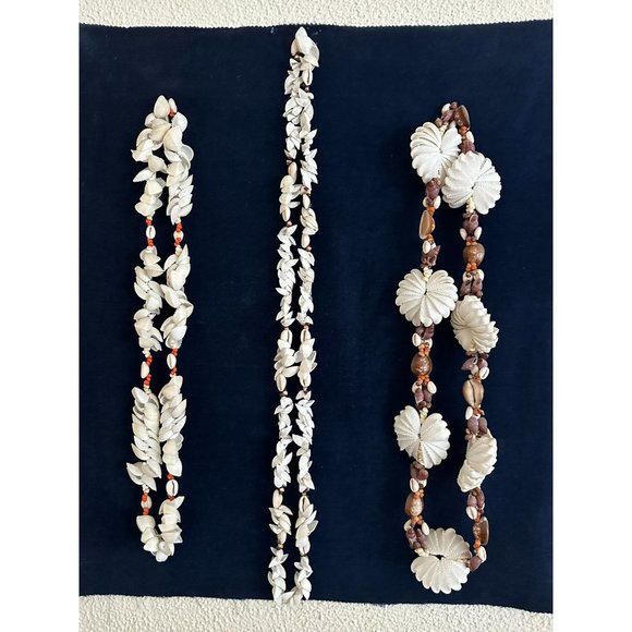 Vintage Hawaiian Lei Seashells Set of 3 - Picture 3 of 4